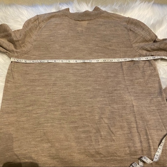 BADGLEY MISCHKA Tan Mockneck 100% Merino Wool Sweater - Picture 9 of 11